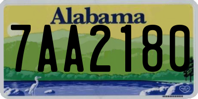 AL license plate 7AA2180
