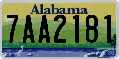 AL license plate 7AA2181
