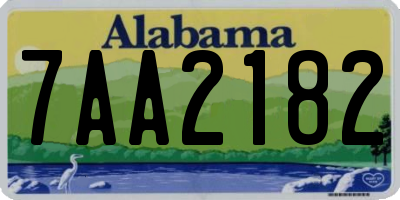 AL license plate 7AA2182