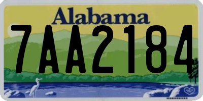 AL license plate 7AA2184