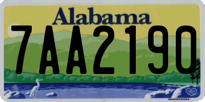 AL license plate 7AA2190