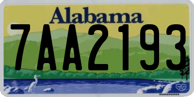 AL license plate 7AA2193
