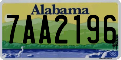AL license plate 7AA2196