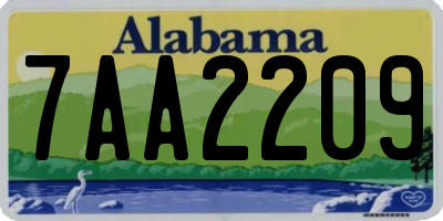 AL license plate 7AA2209