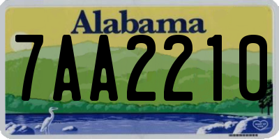 AL license plate 7AA2210