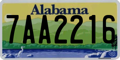 AL license plate 7AA2216