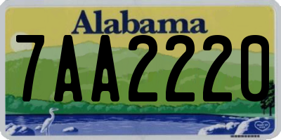 AL license plate 7AA2220