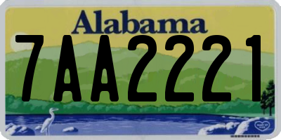 AL license plate 7AA2221