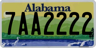 AL license plate 7AA2222