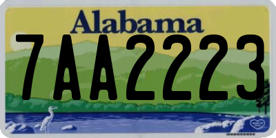 AL license plate 7AA2223