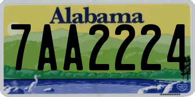 AL license plate 7AA2224