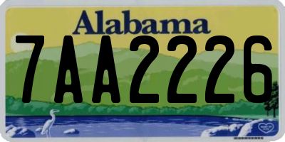 AL license plate 7AA2226