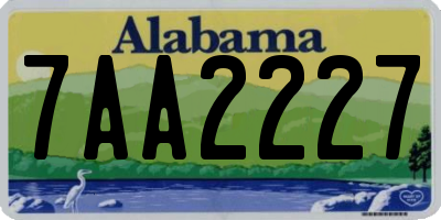 AL license plate 7AA2227