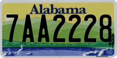 AL license plate 7AA2228
