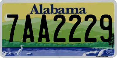 AL license plate 7AA2229