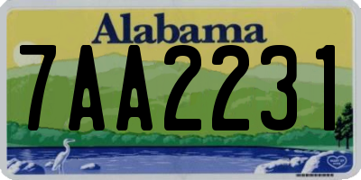 AL license plate 7AA2231