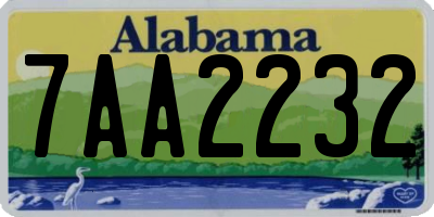 AL license plate 7AA2232