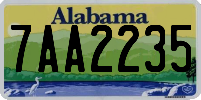 AL license plate 7AA2235
