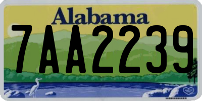 AL license plate 7AA2239