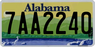 AL license plate 7AA2240
