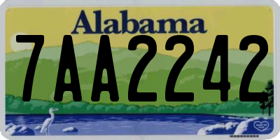 AL license plate 7AA2242