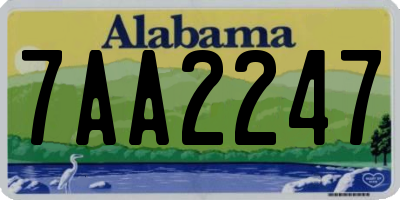 AL license plate 7AA2247