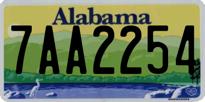 AL license plate 7AA2254