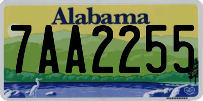 AL license plate 7AA2255