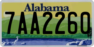 AL license plate 7AA2260