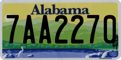 AL license plate 7AA2270