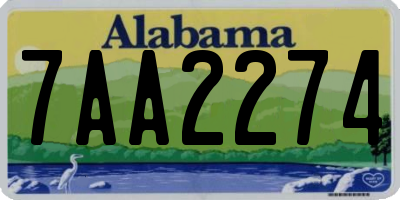 AL license plate 7AA2274