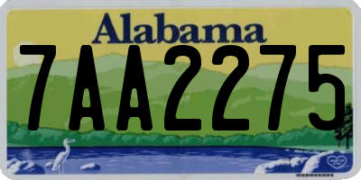 AL license plate 7AA2275