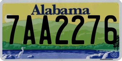 AL license plate 7AA2276