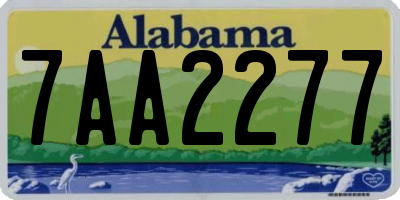 AL license plate 7AA2277