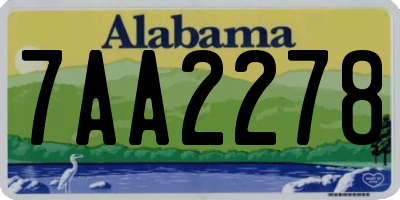 AL license plate 7AA2278