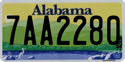 AL license plate 7AA2280