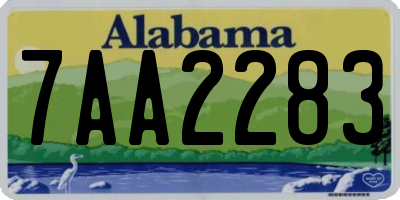 AL license plate 7AA2283