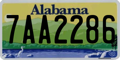 AL license plate 7AA2286