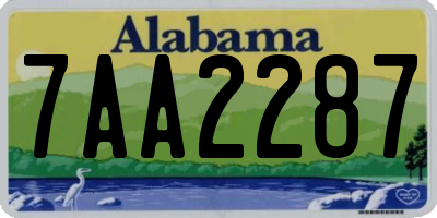 AL license plate 7AA2287