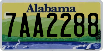 AL license plate 7AA2288