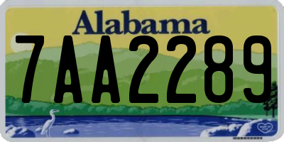 AL license plate 7AA2289