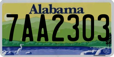 AL license plate 7AA2303