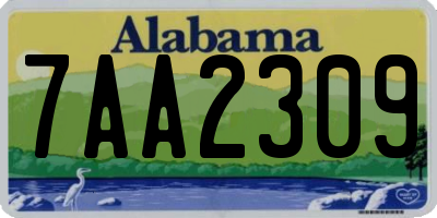 AL license plate 7AA2309