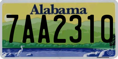 AL license plate 7AA2310