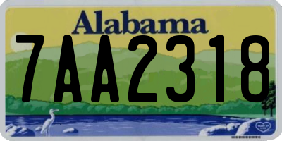 AL license plate 7AA2318