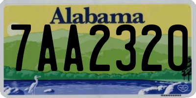 AL license plate 7AA2320