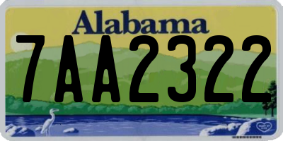AL license plate 7AA2322