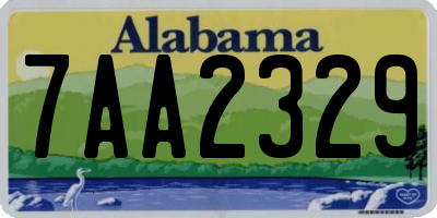 AL license plate 7AA2329