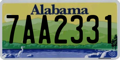 AL license plate 7AA2331