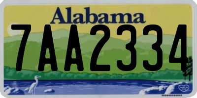 AL license plate 7AA2334